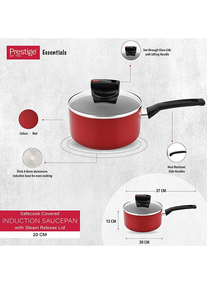 Prestige Prestige Safecook With Nonstick Saucepan, Red, 20 cm, Aluminum  - Image 2