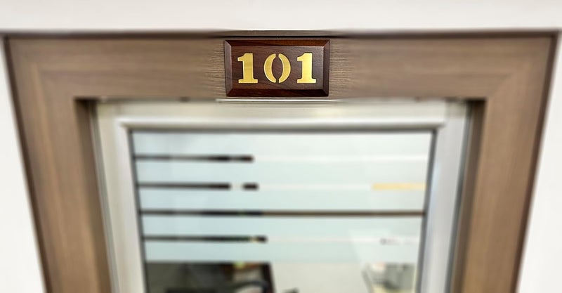 Tolas India Number Plate for HouseFlatsApartmentsOfficeHotelSchool Made with Solid Wood Vintage Brown Surface Gold Finish Number 101 - Image 5