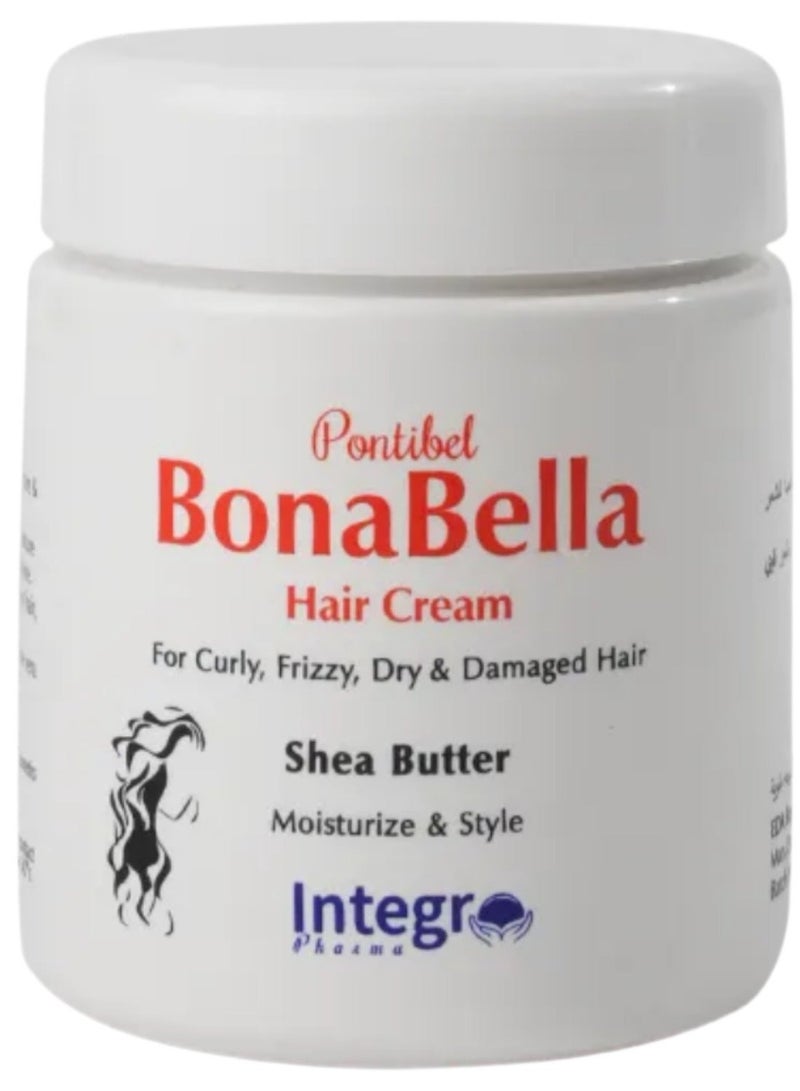 BonaBella Hair Cream For Curly, Frizzy, Dry & Damaged Hair Shea Butter Moisturize & Style 200 gm - Image 1