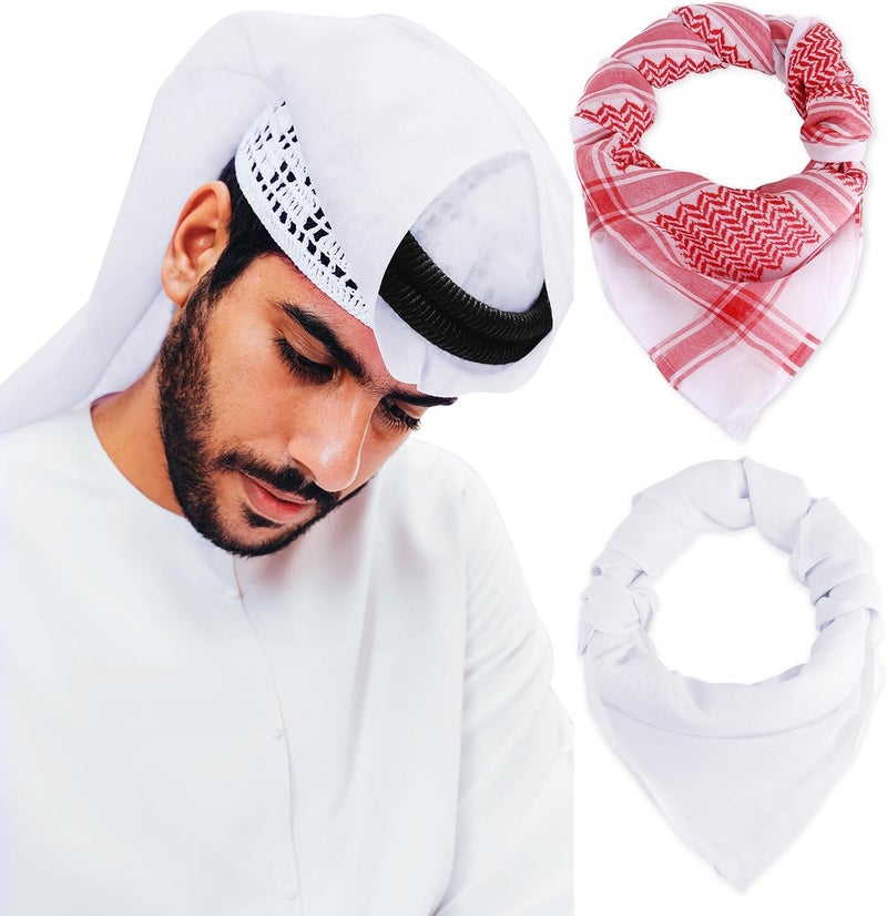 وشاح الرأس، الكوفية، الشماغ، العمامة، غطاء الرأس، ملابس الرأس للمسلمين العرب من السعودية ودبي للرجال والنساء - Image 1