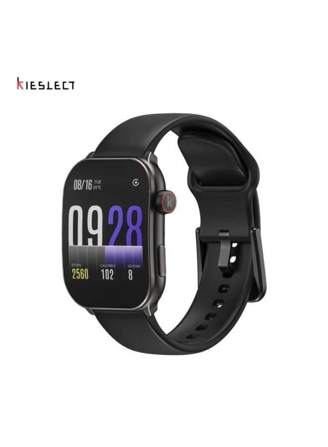 كيسلكت ساعة ذكية Balancs Note مزودة بشاشة AMOLED منحنية مقاس 2.1 بوصة ونظام تحديد المواقع العالمي (GPS) وتدعم الاتصال عبر البلوتوث - اسود - Image 1