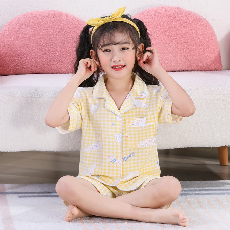 Kids Cloud Cotton Pajama Set 2488# Yellow Yugui Dog 
