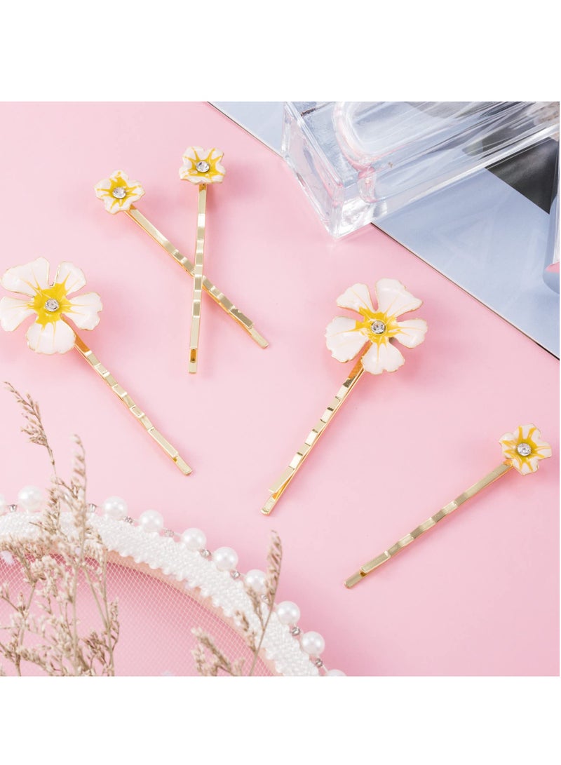 Excefore Flower Hair Pins for Women, Small Wedding Flower Bobby Pins, Bridal Bridesmaids Hairpin, Decorative Headpiece Hair Accessories Jewels Hair Clips for Kids Women Girls 10pcs - Image 2