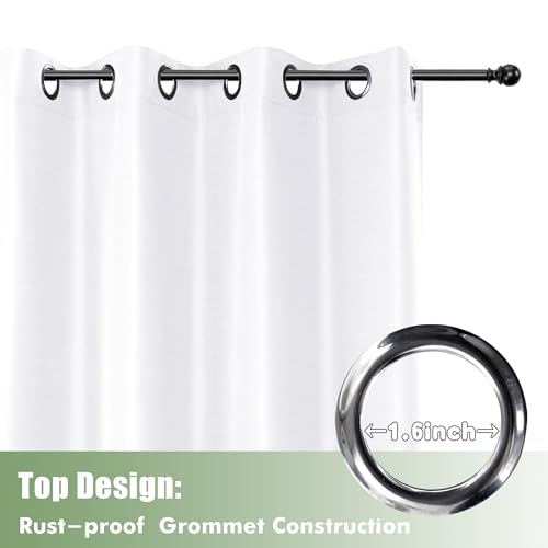 HolidayIdeas Outdoor Curtains for Patio Waterproof, 6 Panels - 54x84 Inches - Weatherproof Privacy Outsides Curtains for Cabana Porch Pergola, Sunlight & UV Blocking (White, Grommet Top) - Image 4