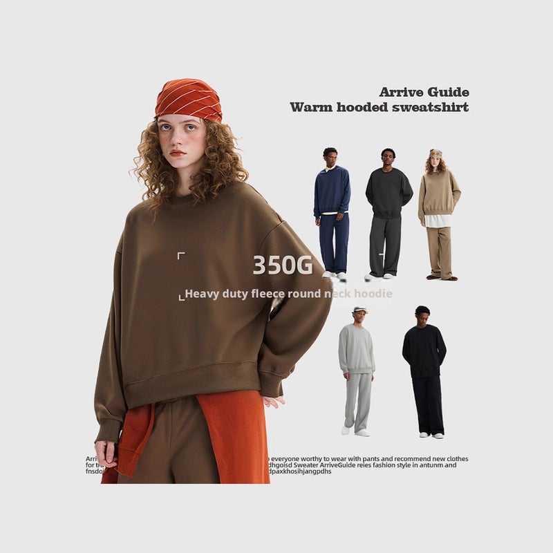 Men's Oversize Fleece Round Neck Sweatshirt - Image 1