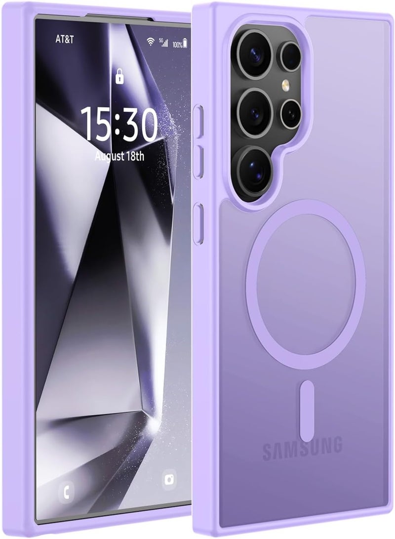 أكاليكس جراب مغناطيسي لهاتف سامسونج S24 ألترا [مقاوم للصدمات ونحيف] غطاء خلفي صلب غير لامع مع حماية عالية الجودة | بنفسجي فاتح - Image 1