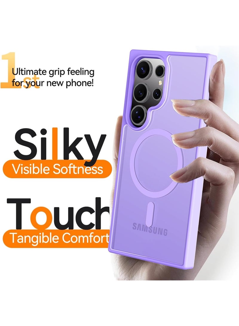 أكاليكس جراب مغناطيسي لهاتف سامسونج S24 ألترا [مقاوم للصدمات ونحيف] غطاء خلفي صلب غير لامع مع حماية عالية الجودة | بنفسجي فاتح - Image 2