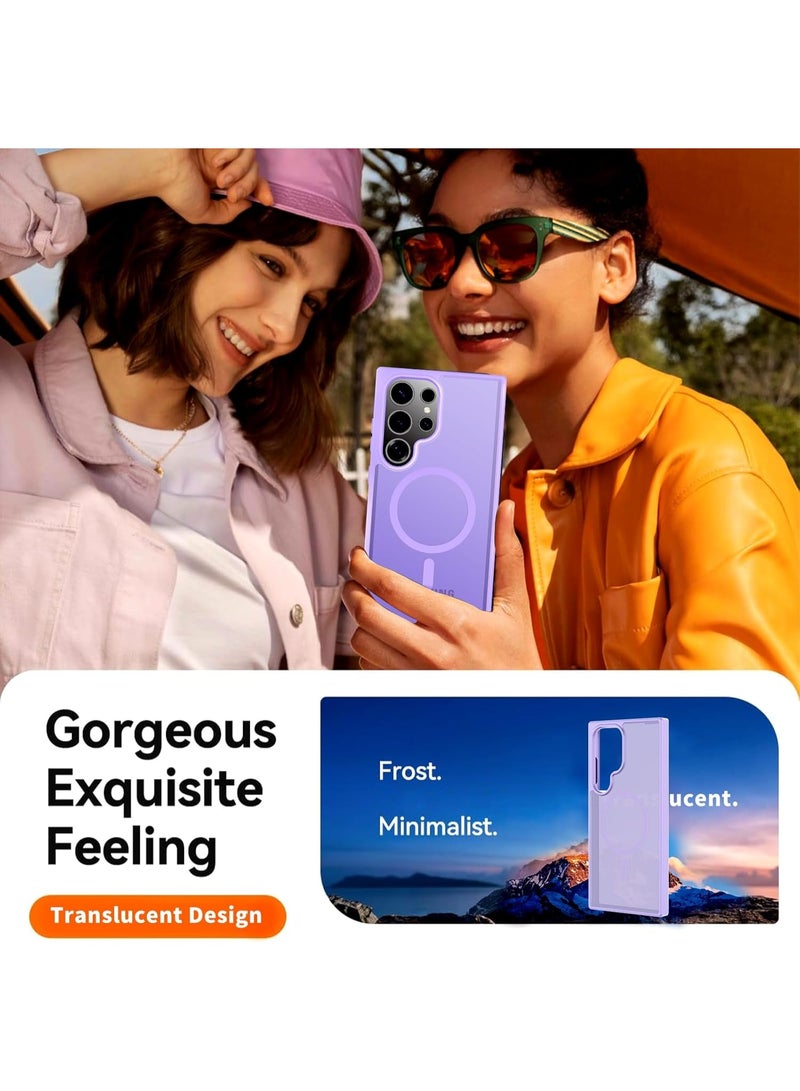 أكاليكس جراب مغناطيسي لهاتف سامسونج S24 ألترا [مقاوم للصدمات ونحيف] غطاء خلفي صلب غير لامع مع حماية عالية الجودة | بنفسجي فاتح - Image 4
