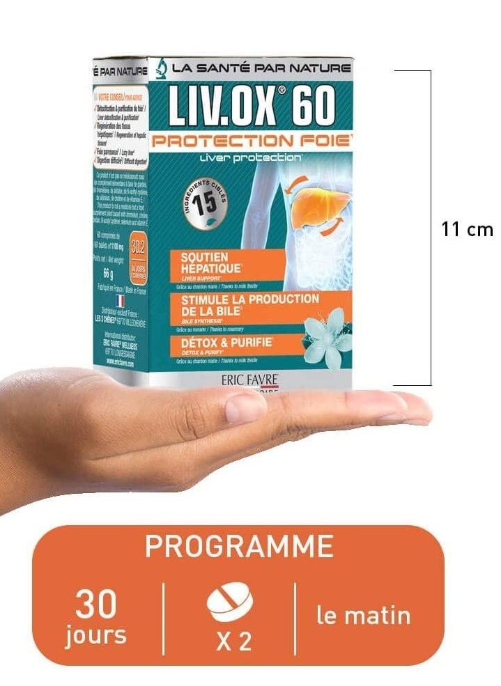 Eric Favre Liv'Ox 60 - Liver Detoxification Supplement with Milk Thistle, Rosemary, and 15 Synergistic Ingredients Box of 60 tablets  - Image 5