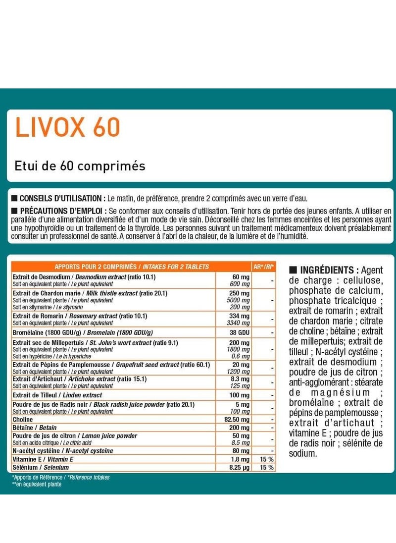 Eric Favre Liv'Ox 60 - Liver Detoxification Supplement with Milk Thistle, Rosemary, and 15 Synergistic Ingredients Box of 60 tablets  - Image 4
