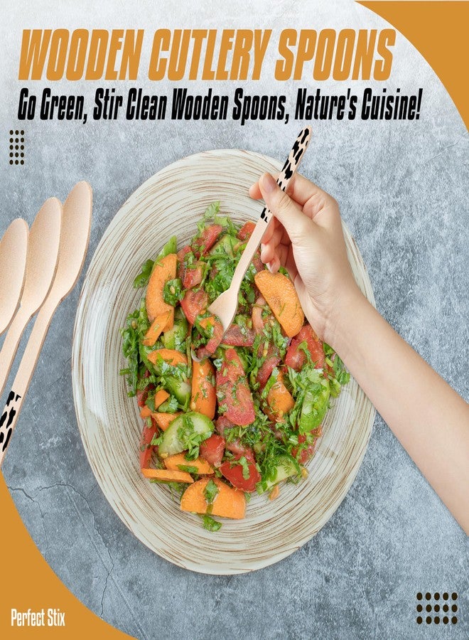 Perfect Stix Green Spoon 158-Moo-36 Wooden Cutlery Spoons with Cow Themed Print (Pack of 36) - Image 2