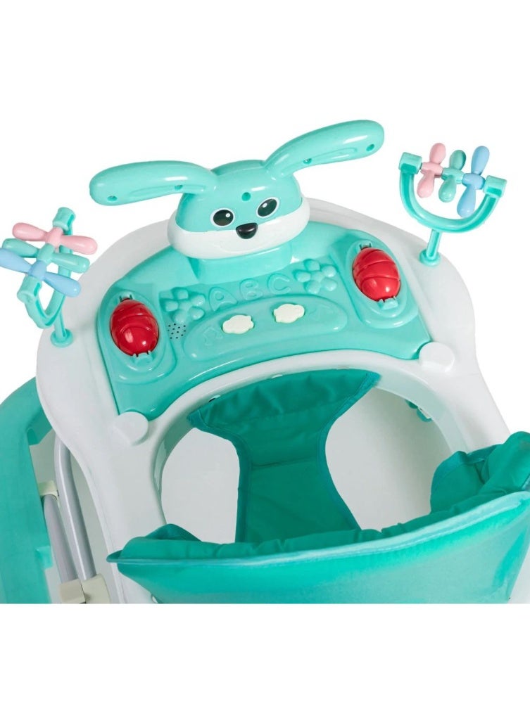 مشاية اطفال | مشاية دائرية محمولة للاطفال مع 3 ارتفاعات قابلة للتعديل، دوران 360 درجة و شريط موسيقي| مشاية دفع للنشاط للاطفال من عمر 6 الى 24 شهر(أخضر) - Image 2