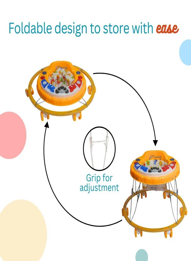 Maanit Baby Walkerr for Kids, Foldable Walkerr | Walkerr for Baby with Music & Light, | Walkerr for 6-12 Months Boy & Girl (Yellow) - Image 4