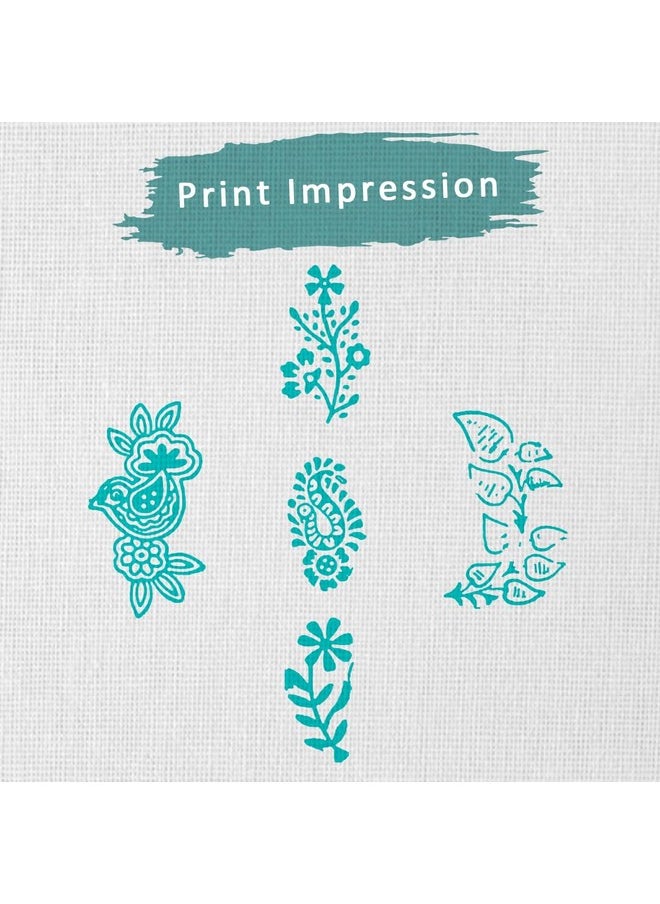 Hashcart | Set Of 5 | Wooden Indian Traditional Design Printing Stamps/Blocks For Printing Saree Border/Dresses/Craft Card Making/Scrapbook/Clay Pottery  - Image 3