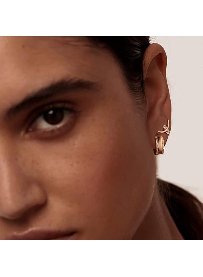 Mevecco Women Huggie Hoop Earrings Gold Ear Stud Cuff 14K Gold Filled Small Boho Beach Simple Delicate Handmade Hypoallergenic Jewelry Gift - Image 2