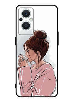 Covernex Protective Case Cover For Oppo Reno 7 Lite Girl Drinking Tea Art  - Image 1