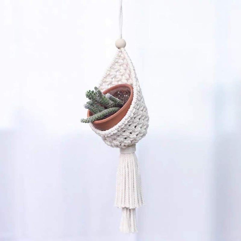 simpleSS 2 Pack Macrame Plant Hangers Air Plants Hanging Basket, Boho Macrame Wall Hanging for Indoor Outdoor Home Decor - Image 4