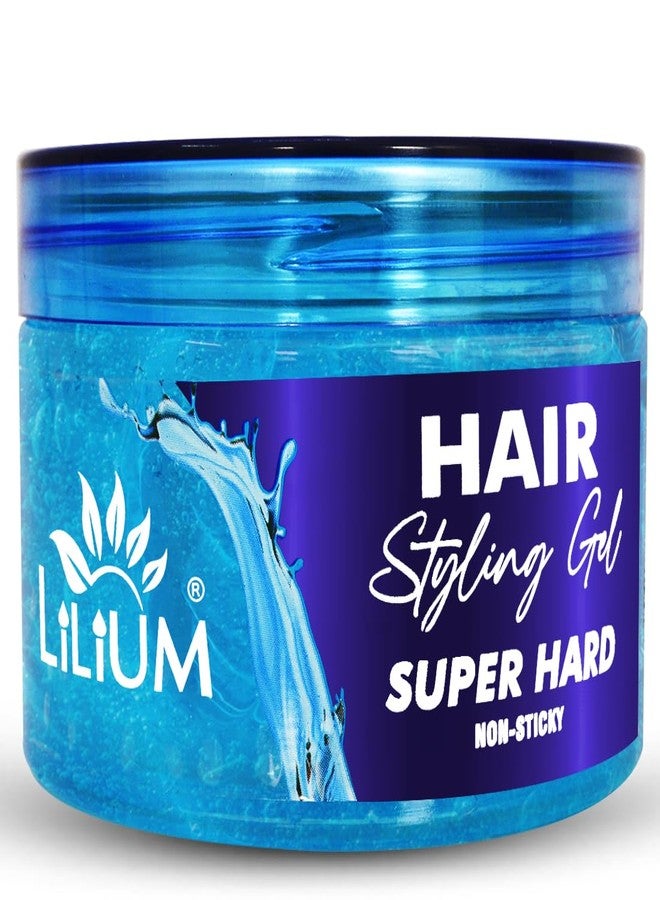 Lilium Hair Styling Gel Super Hard 250ml | Non-Sticky, Strong Hold for All Hair Types | Stylish Glossy Finish Hair Volumizer | Long-Lasting, Flexible Styling Gel for Men - Image 1