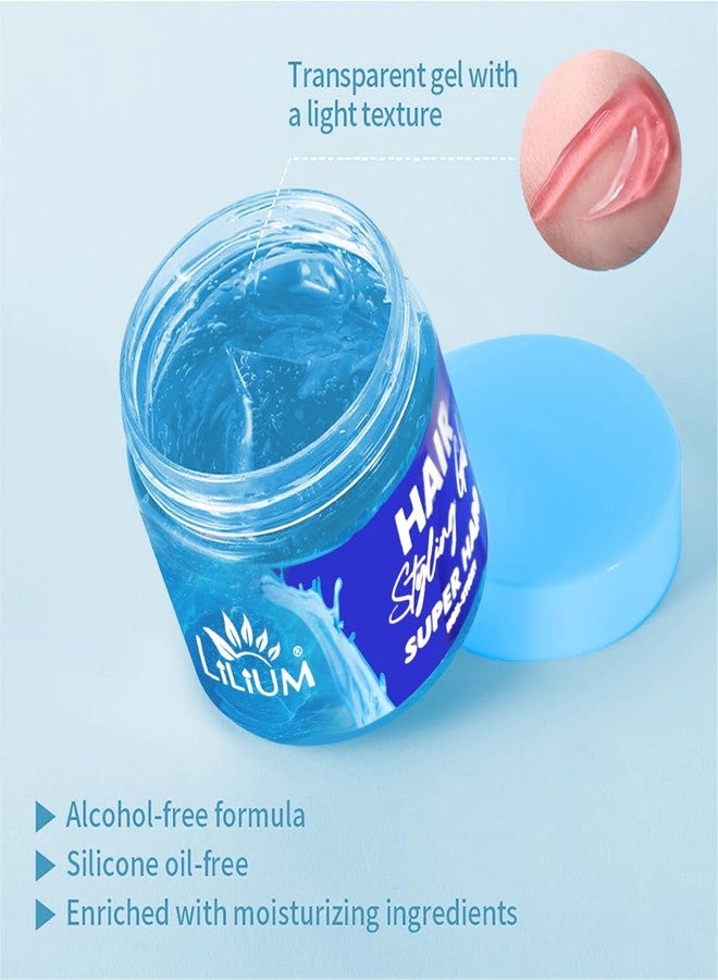 Lilium Hair Styling Gel Super Hard 250ml | Non-Sticky, Strong Hold for All Hair Types | Stylish Glossy Finish Hair Volumizer | Long-Lasting, Flexible Styling Gel for Men - Image 4