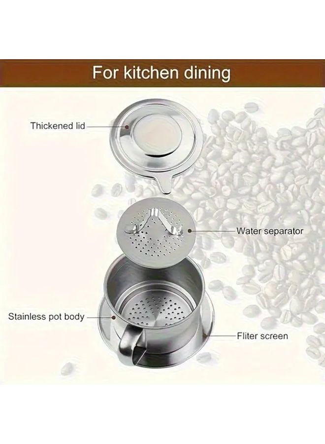 1 Piece Set Stainless Steel Drip Coffee Pot With Leak Proof Vietnamese Style In Pour Coffee Maker For Home Brewing Durable And Easy To Use - Image 4