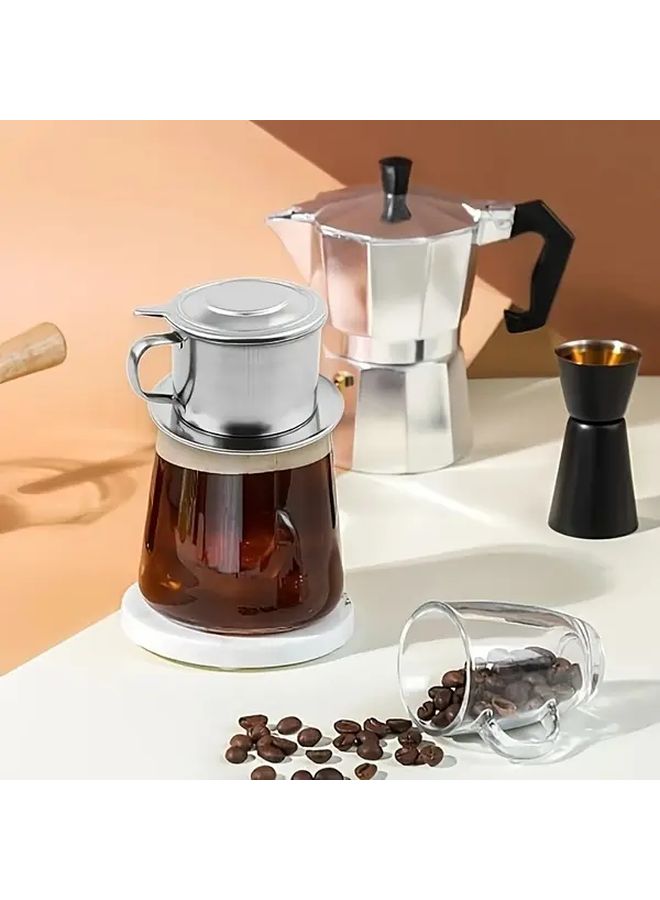 1 Piece Set Stainless Steel Drip Coffee Pot With Leak Proof Vietnamese Style In Pour Coffee Maker For Home Brewing Durable And Easy To Use - Image 3