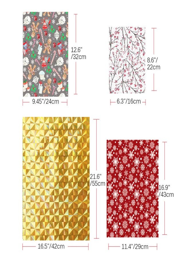 WesGen Christmas Gift Bags,40Pcs Santa Wrapping Bag in 4 Sizes and 4 Designs with Inserted Drawstring Ribbons and Tags for Wrapping Holiday - Image 4