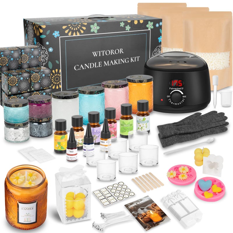 WITOROR Candle Making Kit Scented Candles Making Kit Supplies with Digital Soy Wax Melt Warmer Candle Making Complete Kit for Adults Beginners DIY Starters
