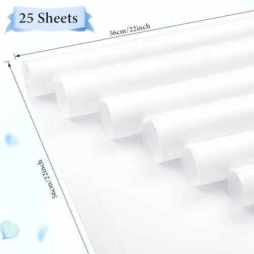 woric 25 Sheets Flower Bouquet Wrapping Paper White Waterproof Floral Wrapping Paper Florist Supplies for Graduation Birthday Party Gifts Packaging DIY Crafts - Image 3