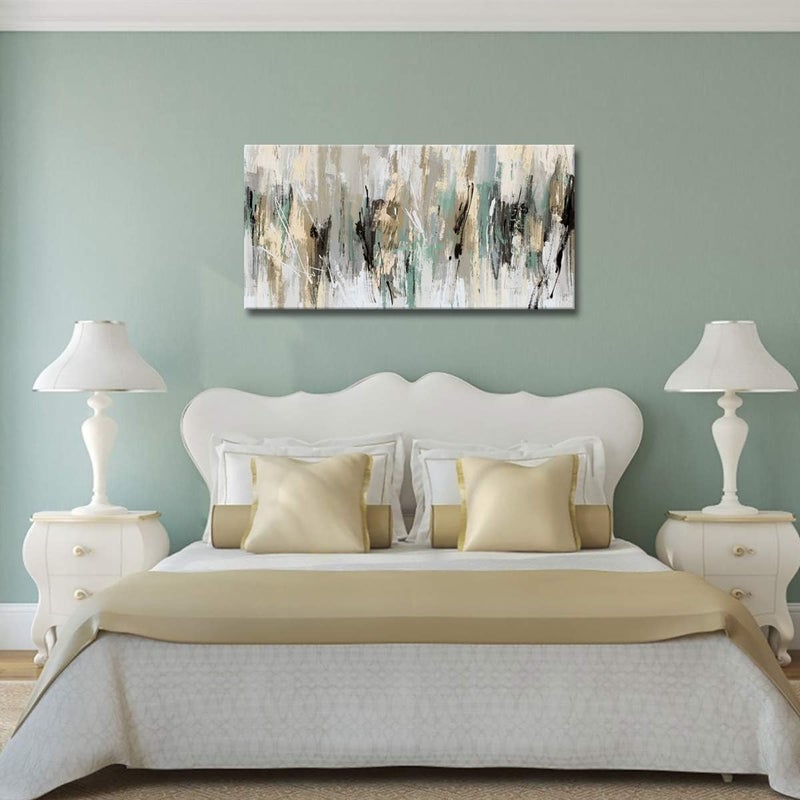 tigeridge Abstract Wall Art Grey Modern Canvas Pictures Contemporary Canvas Artwork for Bedroom Living Room Bathroom Kitchen Office Home Wall Decor Framed Ready to Hang 20" x 40" - Image 4
