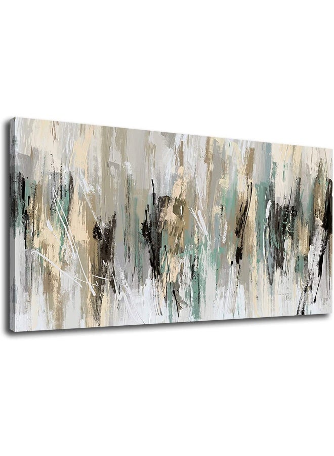 tigeridge Abstract Wall Art Grey Modern Canvas Pictures Contemporary Canvas Artwork for Bedroom Living Room Bathroom Kitchen Office Home Wall Decor Framed Ready to Hang 20" x 40" - Image 1