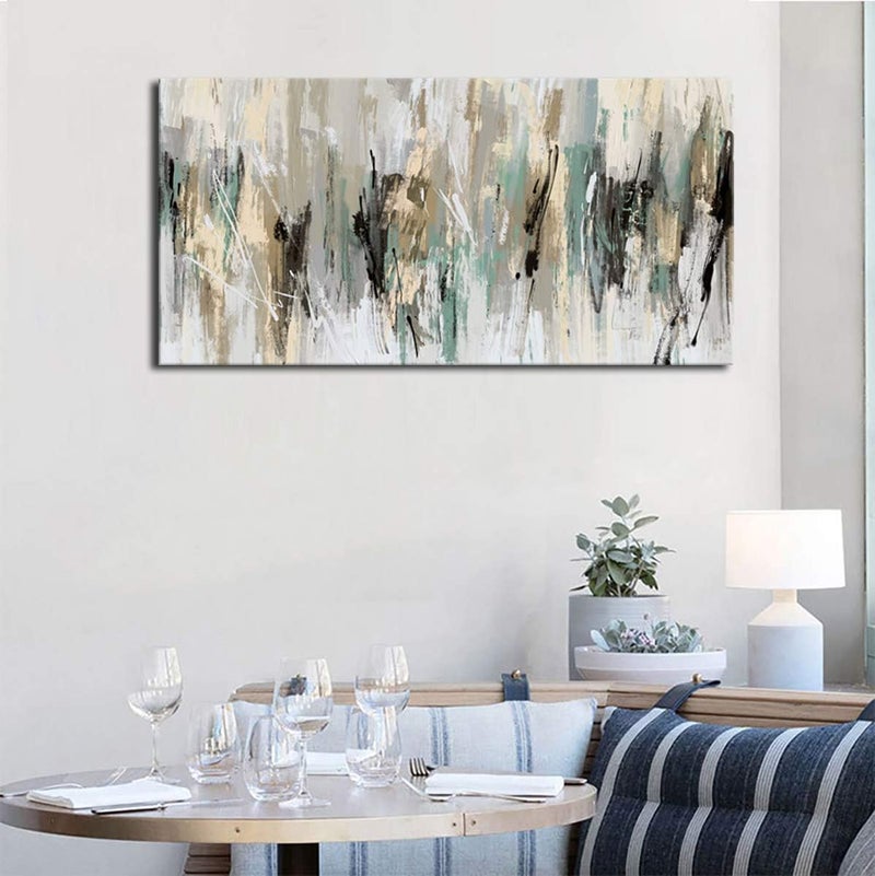 tigeridge Abstract Wall Art Grey Modern Canvas Pictures Contemporary Canvas Artwork for Bedroom Living Room Bathroom Kitchen Office Home Wall Decor Framed Ready to Hang 20" x 40" - Image 3