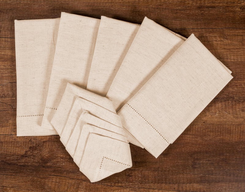 Light & Pro Lightnpro Flax Linen Napkins Set of 12 â€“ Hemstitched Dinner Cloth Napkins, Washable and Reusable Natural Flax Napkins for Dining, Parties, Weddings, Holiday & Everyday Use â€“ 18x18 Inch Natural Color - Image 4