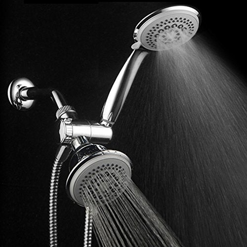 Dream Spa DreamSpa Luxury 36 Setting Large Showerhead and Hand-Shower Dual 3-Way-Combo by Top Brand Manufacturer (Fixed and Handheld Shower-Heads, Water-Diverter, Extra Long 6 ft Stainless Steel Shower-Hose) - Image 5