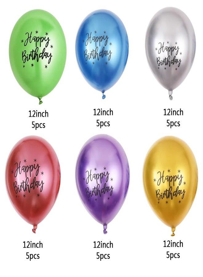 duile Metal Happy Birthday Balloons Colorful Metallic Decorative Balloons Birthday Party Decor Room Decor House Decor For Wedding Birthday Anniversary Graduation Party Decorations Supplies - Image 2