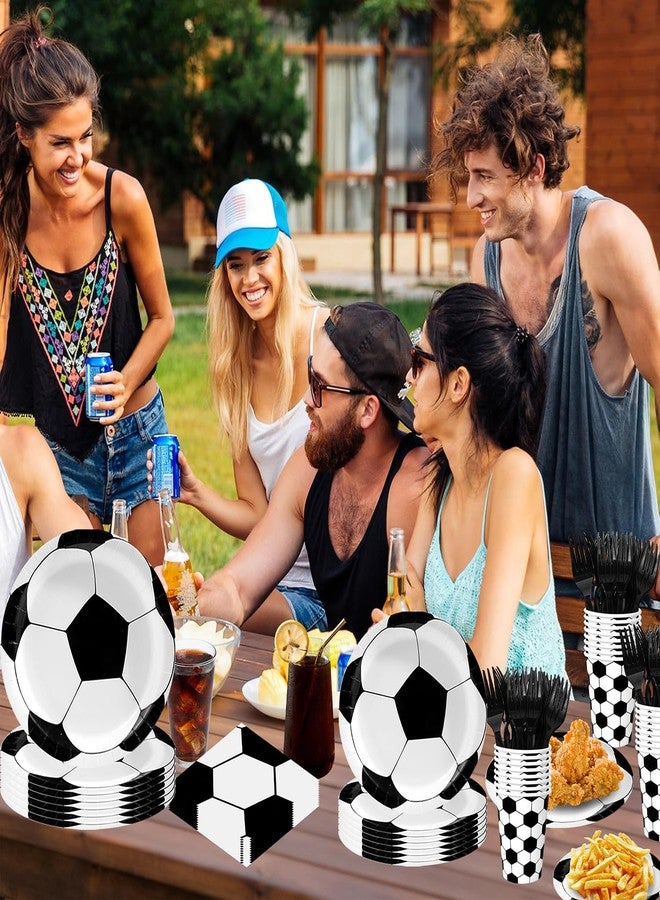 WIQEDOHA Soccer Party Decorations Soccer Birthday Party Supplies Set 120Pcs Soccer Plates and Napkins,Cups Forks for Game Day, Sports Theme Birthday party Decorations - Image 5