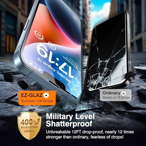 EZ-GLAZ- 4 Pack for iPhone 14 Screen Protector [6.1"] With 2 Pack Camera Lens Protector, 9H+ Hardness 12FT Military Grade Shatterproof Scratch Resistant Durable Tempered Glass Film with Flawless Fit Kit, HD Clear - Image 5