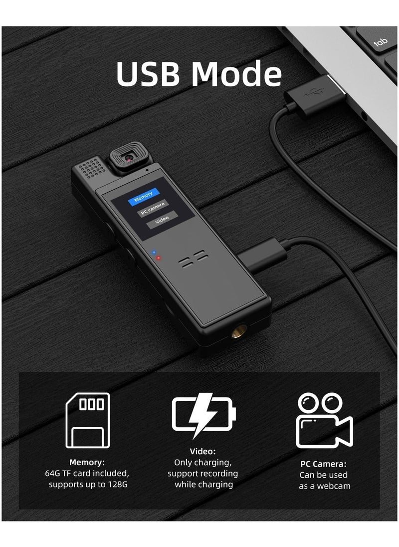 General Mini Body Worn Camera 1080P Portable Small Body Worn Pocket Video Recorder with 180° Rotatable Lens, 1.3 Inch LCD, Night Vision, For Security Guards, Law Enforcement Officers  - Image 5