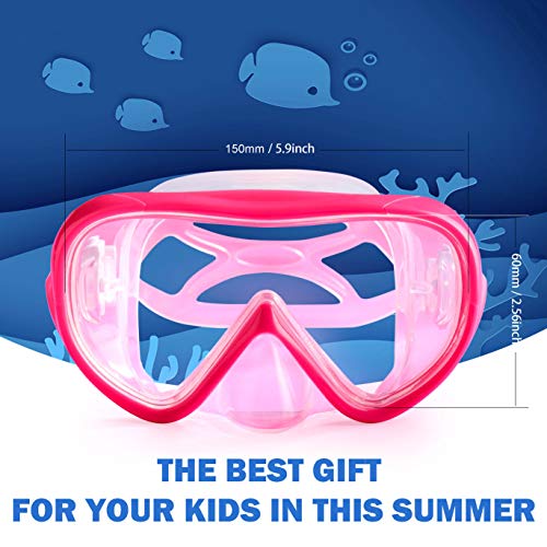 EXP VISION Kids Snorkel Swim Mask, Child Diving Mask Anti-Fog Swim Goggles with Nose Cover for Snorkeling Diving Swimming (Pink) - Image 4