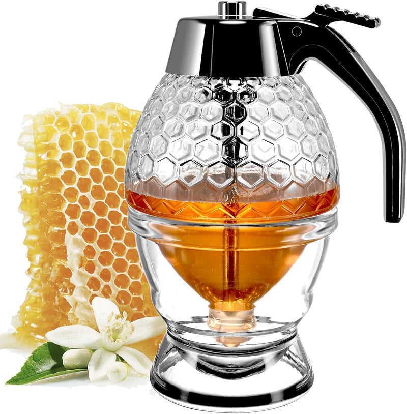 DHVYANT MART Modern DripFree Honey Dispenser Syrup Sugar Jar For Efficient Serving Pot Easy To Use Clean MessFree Solution Suitable For Home KitchenHotelRestaurantCoffee Bar 1 - Image 1