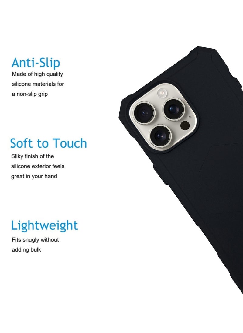 Waldic - Apple iPhone 16 Pro Max Premium UAG Case | Premium Silicone  Case Cover Designed for Apple iPhone 16 Pro Max | Apple iPhone 16 Pro Max Case Camera and Drop Protection Thin Protective Back Cover Case for Apple iPhone 16 Pro Max - Black - Image 1