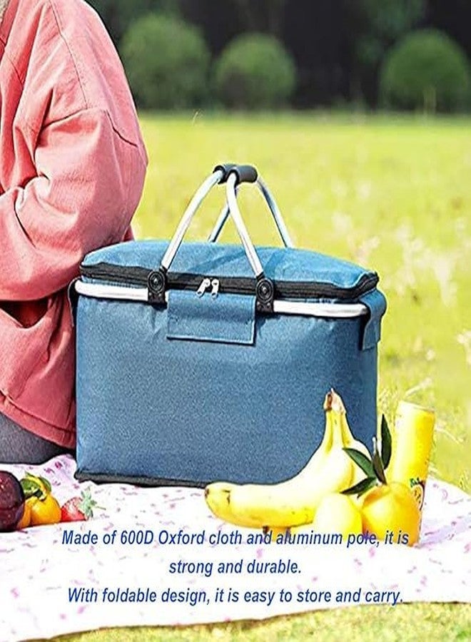 AESTROKE Foldable Food Delivery Basket Shopping Bags humanized Laundry Basket for Shopping Picnic Basket Storage Basket for Picnic Food Delivery Take Out Market Shopping Travel Camping [1 pcs][Multi] - Image 2