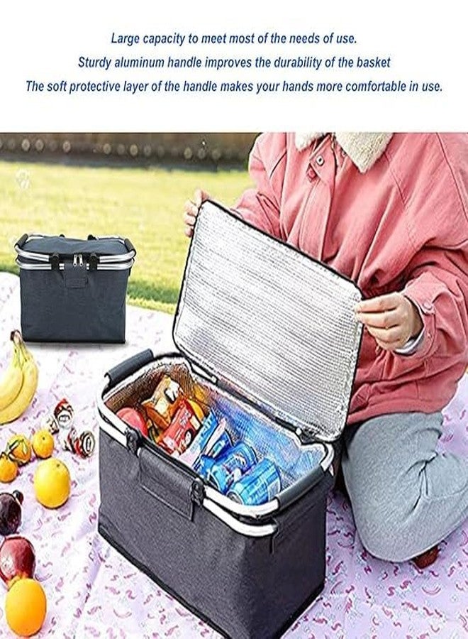 AESTROKE Foldable Food Delivery Basket Shopping Bags humanized Laundry Basket for Shopping Picnic Basket Storage Basket for Picnic Food Delivery Take Out Market Shopping Travel Camping [1 pcs][Multi] - Image 3