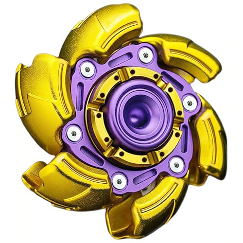 HIDEDC Pillbug Fidget Spinner Open Armor Metal Fidget Spinners for Adults Alloy EDC Fidget Toys Adults Stress Relief Toy Executive Desk Toy for ADHD ADD Autism GoldPurple - Image 1