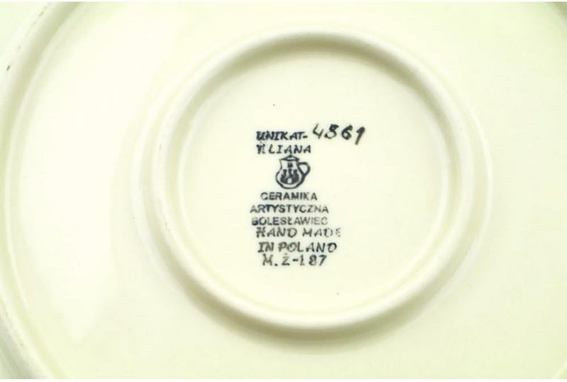 Polmedia Polish Pottery Authentic Polish Pottery 4Piece Place Setting Signature UNIKAT in Olive Grove Design Handmade in Bolesawiec Poland by Ceramika Artystyczna  Certificate of Authenticity  - Image 4