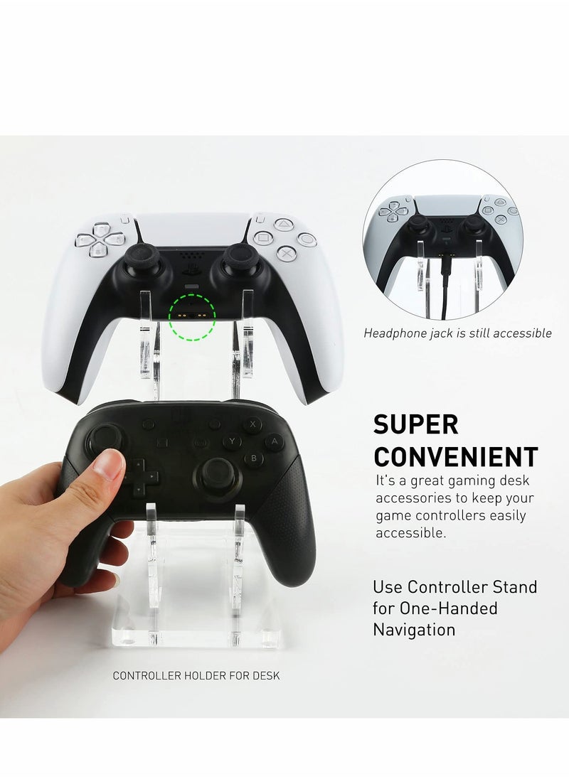 SYOSI Game Controller Holder Stand Wall Mount, PS4/Nintendo Switch/Xbox One/Steam/PC Controller, Adhesive Mount (transparency)  - Image 2