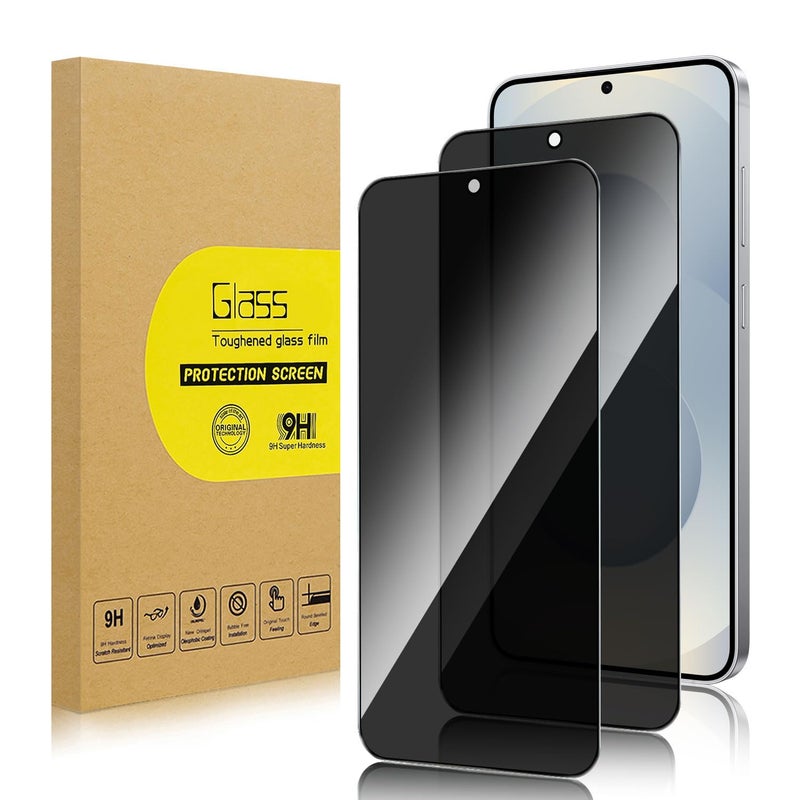Lokyoo 2 Pack Privacy Screen Protector for Samsung Galaxy S25 [Anti-Spy Tempered Glass] [Fingerprint Unlock Support], Anti-Scratch, Bubble-Free, Easy Install 9H Protective Glass for Galaxy S25 - Image 1