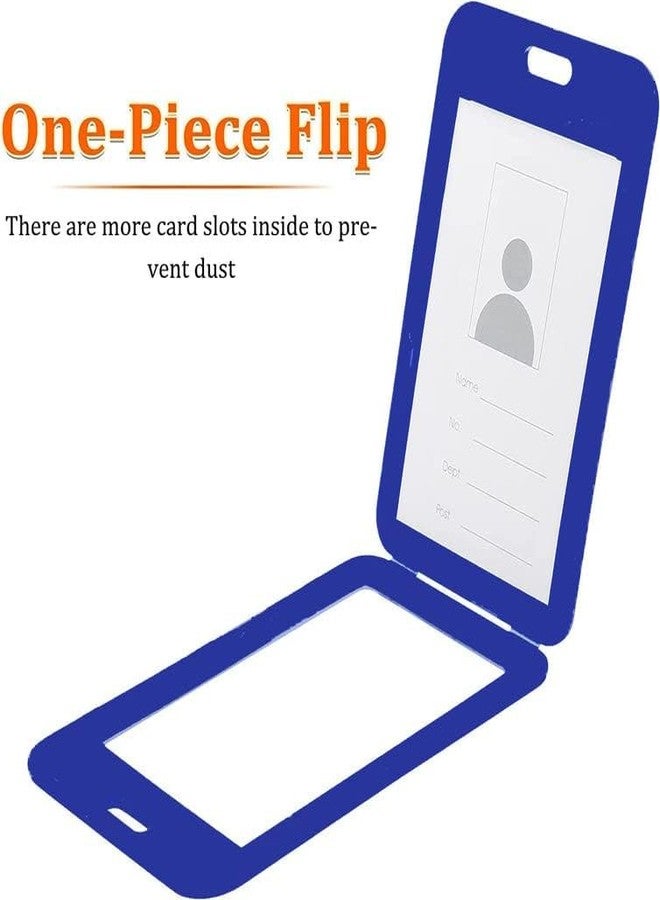 حامل بطاقات الهوية من البلاستيك العمودي ذو الوجهين من Shining Zon للرجال والنساء، مناسب للمكاتب والمدارس والكليات، مع حبل تعليق فاخر (عبوة من قطعة واحدة) - Image 3