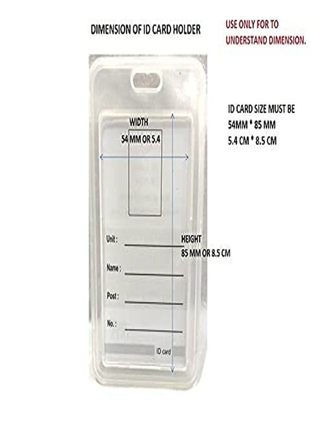 حامل بطاقات الهوية من البلاستيك العمودي ذو الوجهين من Shining Zon للرجال والنساء، مناسب للمكاتب والمدارس والكليات، مع حبل تعليق فاخر (عبوة من قطعة واحدة) - Image 2