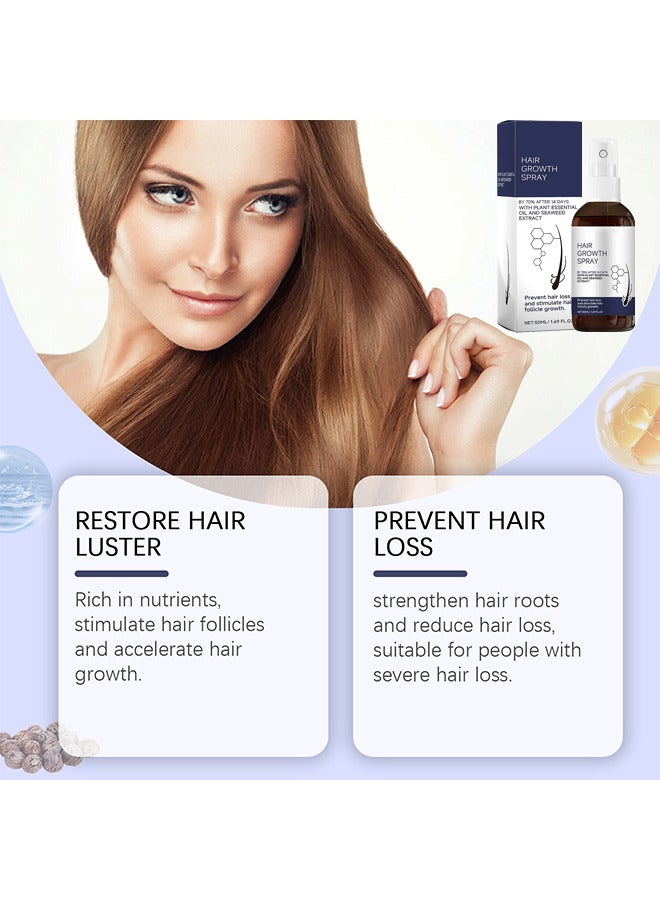 ساوث مون بخاخ مصل نمو الشعر ، مع الزيت العطري النباتي ومستخلص الأعشاب البحرية للتحكم في تساقط الشعر ونمو الشعر لدى الرجال والنساء ، يعزز نمو اللحية والشعر السميك ، ويحسن الصلع (50 مل) - Image 3