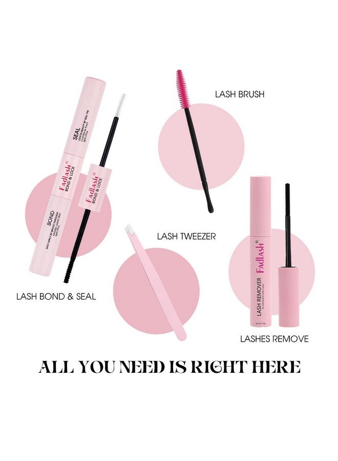 FADLASH Diy Lash Extensions Kit 4 Pcs Lash Bond And Seal & Cluster Lash Glue Remover Fast Removal No Residue And Eyelash Tweezers Waterproof Lash Cluster Glue For Self Application At Home - Image 2